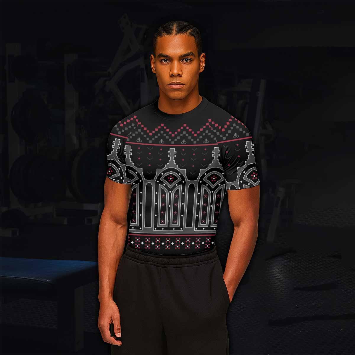 Hell's Gate Men's Rash Guard Short Sleeve - lifestyle view