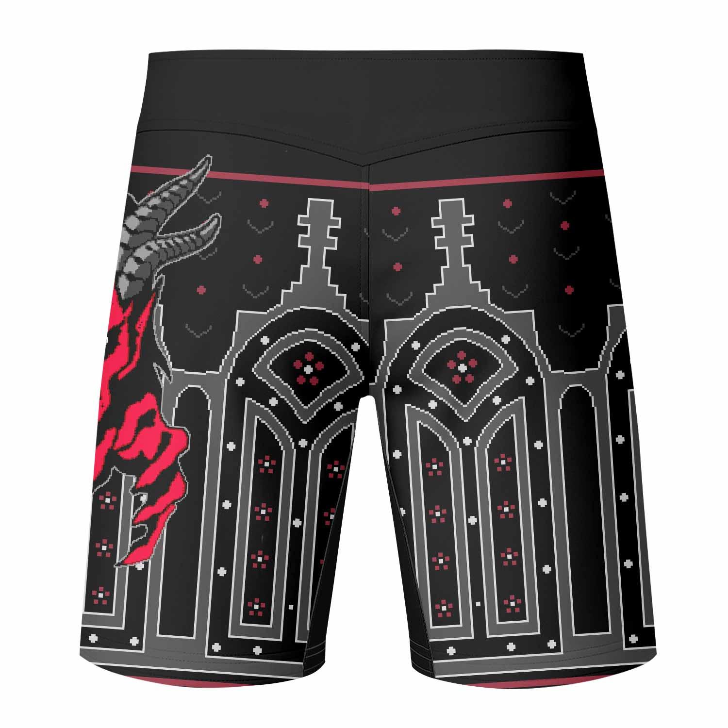 Hell's Gate Mixed Martial Arts Shorts - back view mockup