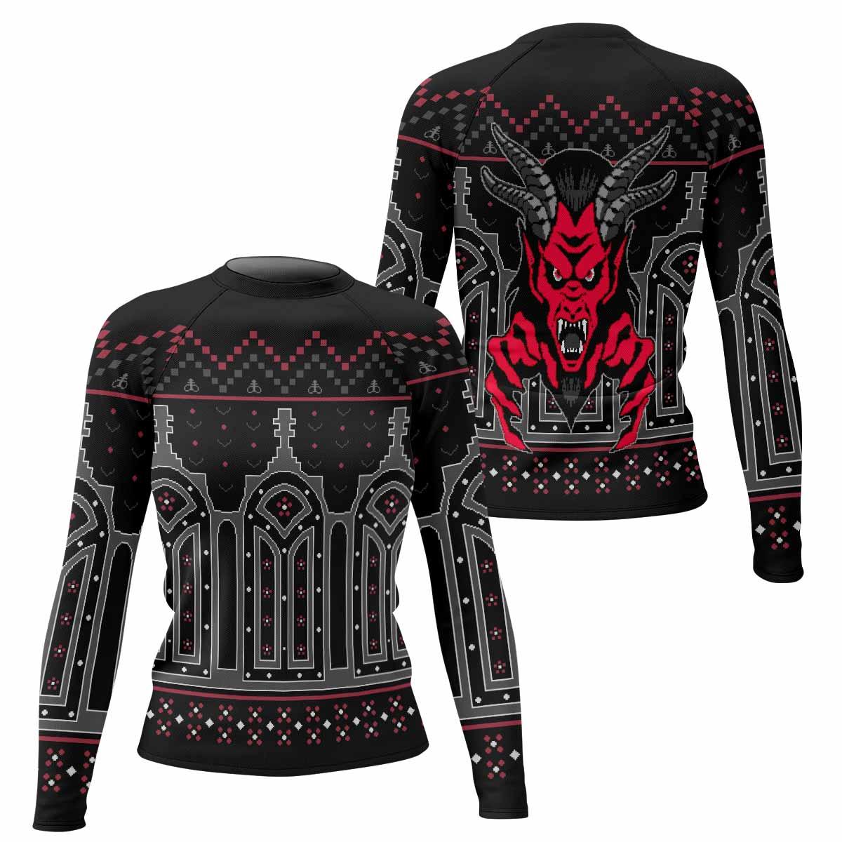 Hell's Gate Women's Rash Guard Long Sleeve - front and back view