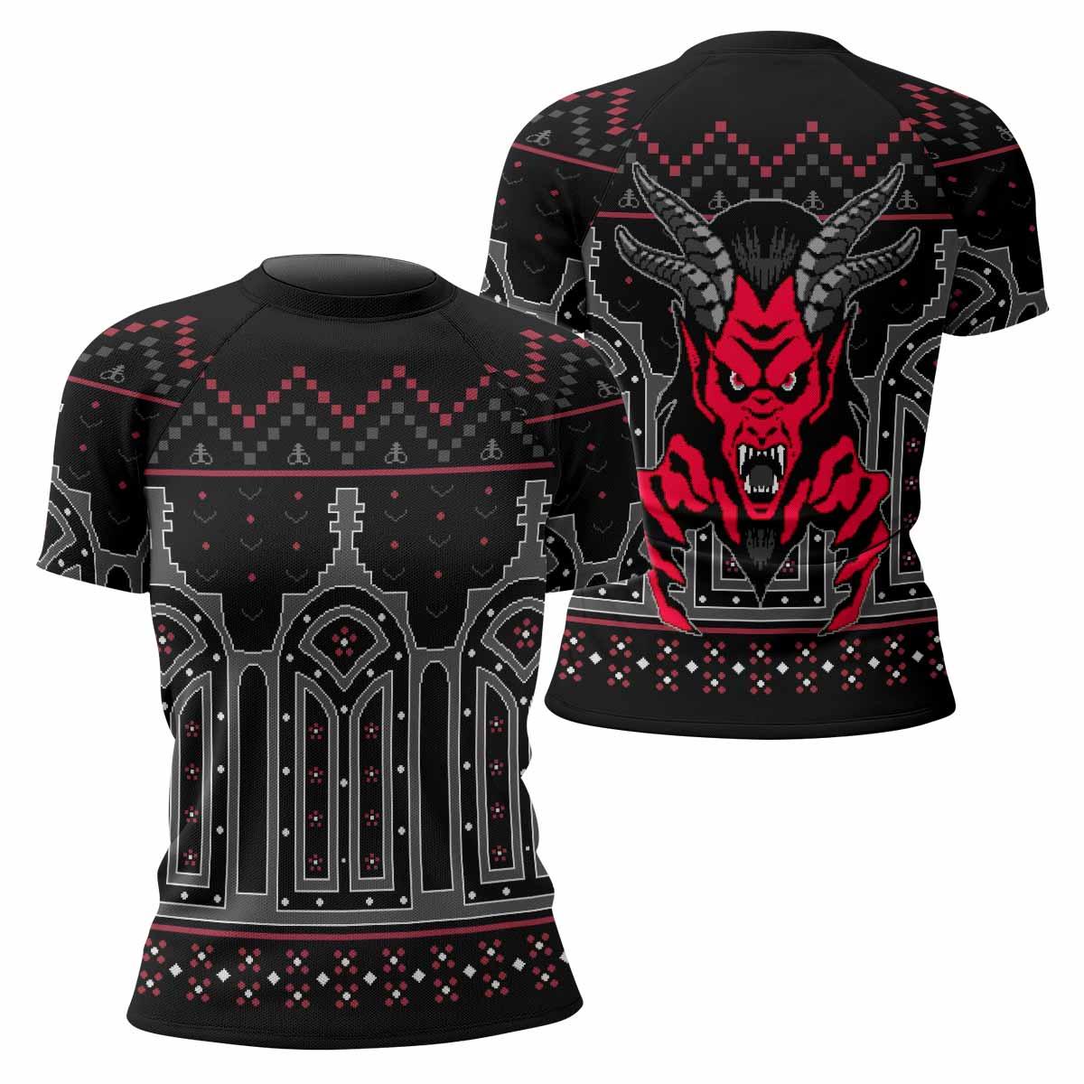 Hell's Gate Women's Rash Guard Short Sleeve - front and back view