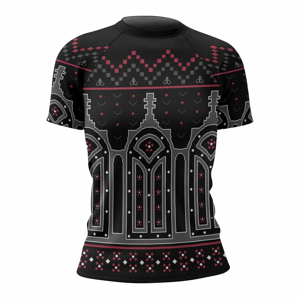 Hell's Gate Women's Rash Guard Short Sleeve - front view mockup