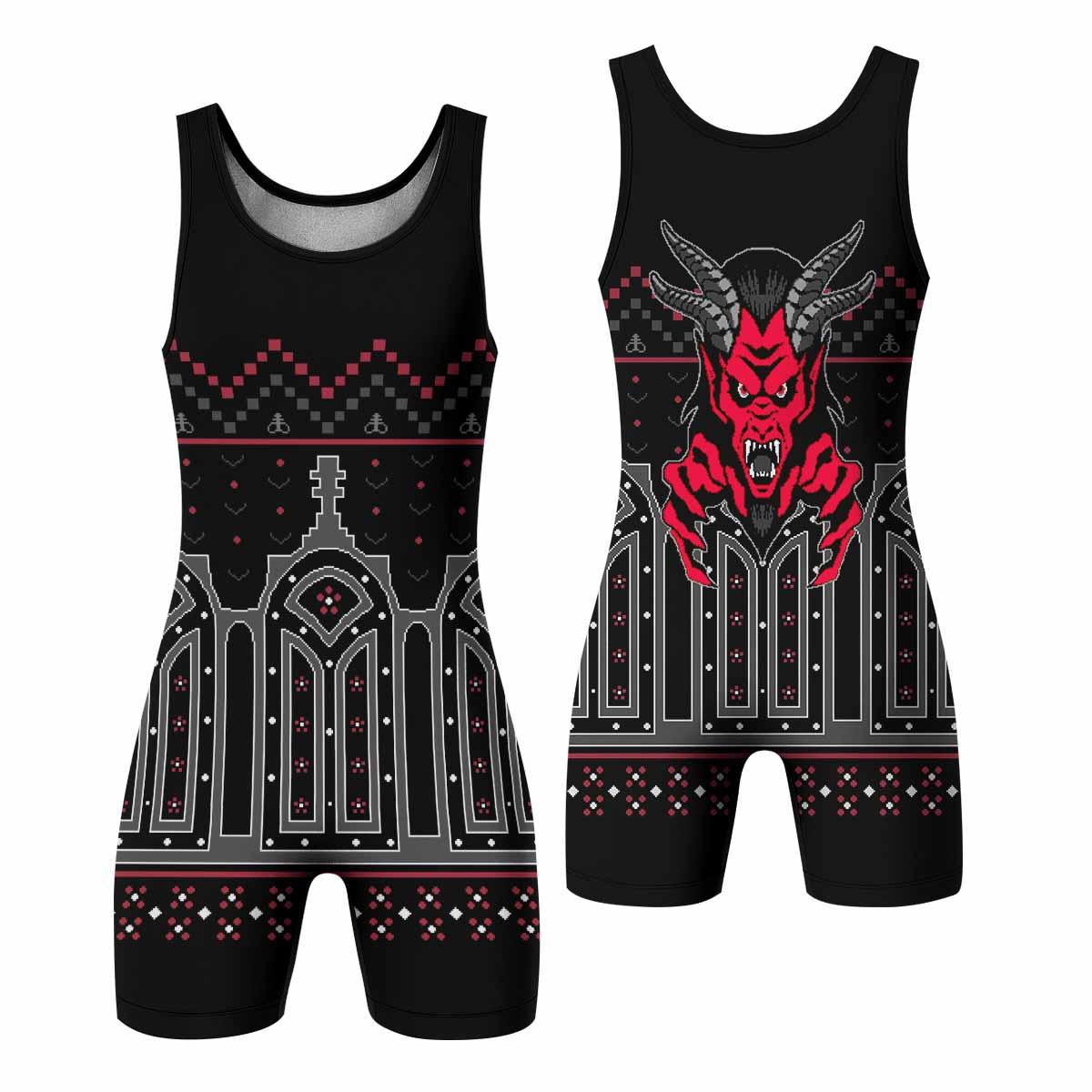 Hell's Gate Wrestling Singlet - front and back view