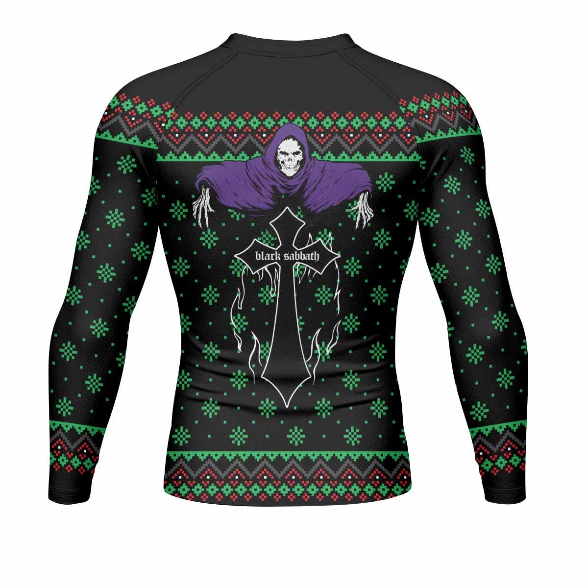 Holidays Bloody Holidays Men's Rash Guard Long Sleeve - back view mockup