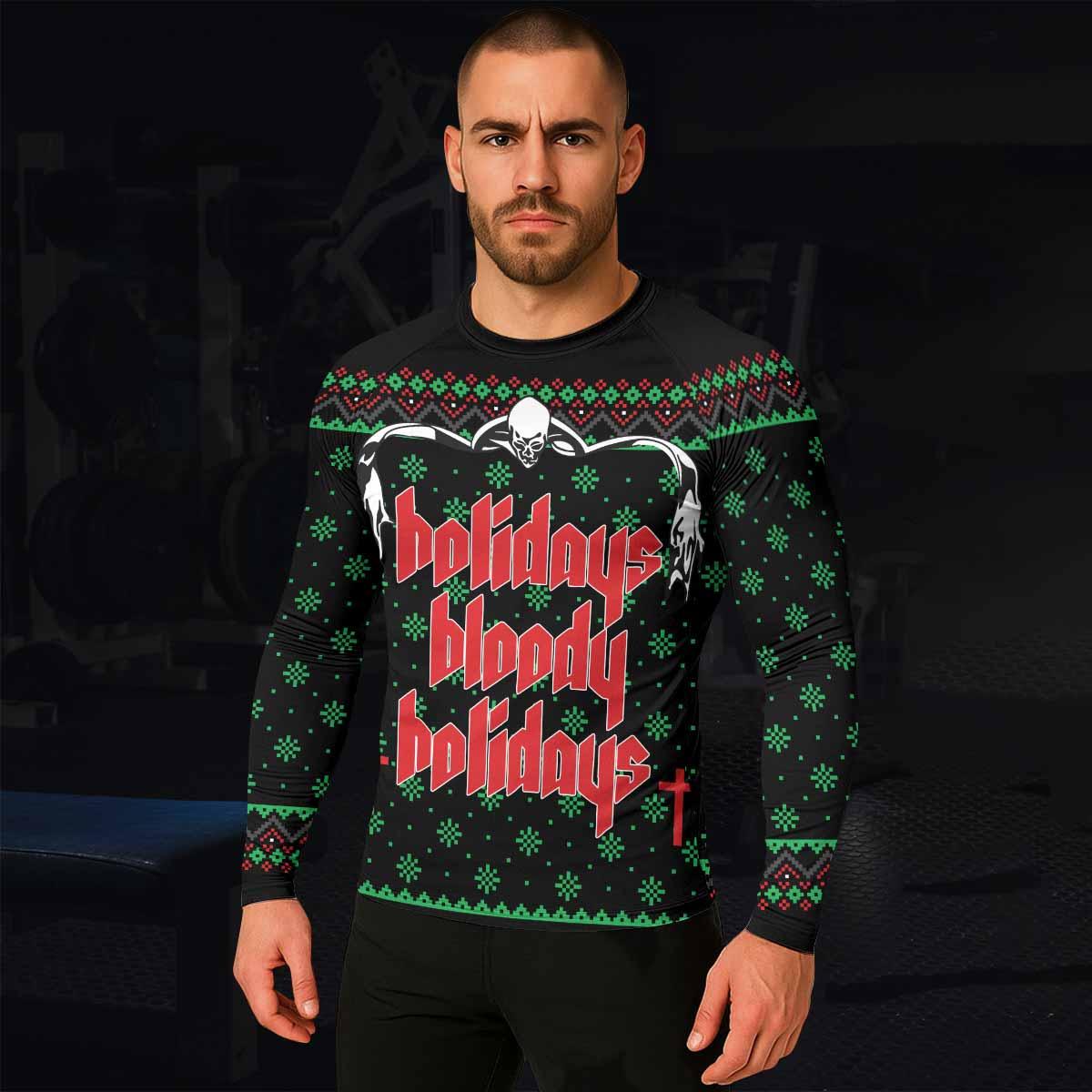 Holidays Bloody Holidays Men's Rash Guard Long Sleeve - lifestyle view