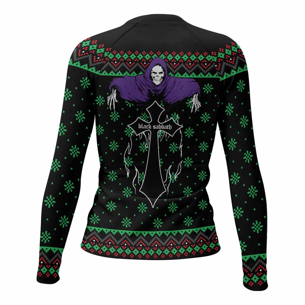 Holidays Bloody Holidays Women's Rash Guard Long Sleeve - back view mockup