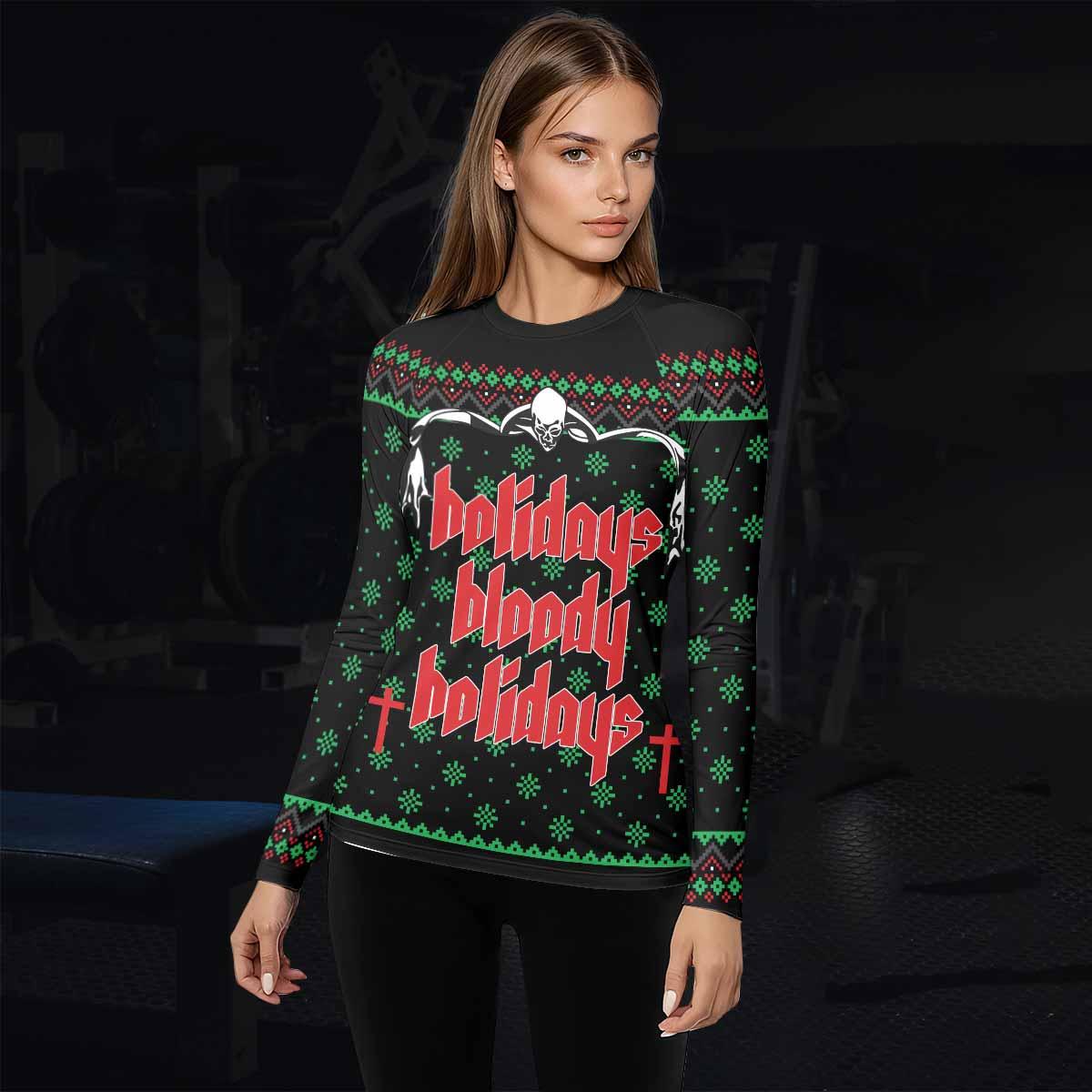 Holidays Bloody Holidays Women's Rash Guard Long Sleeve - lifestyle view
