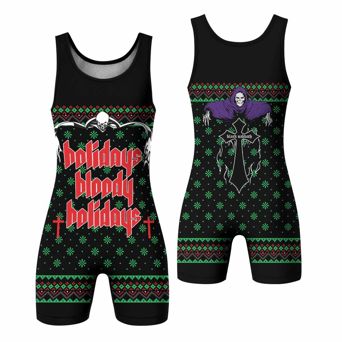 Holidays Bloody Holidays Wrestling Singlet - front and back view