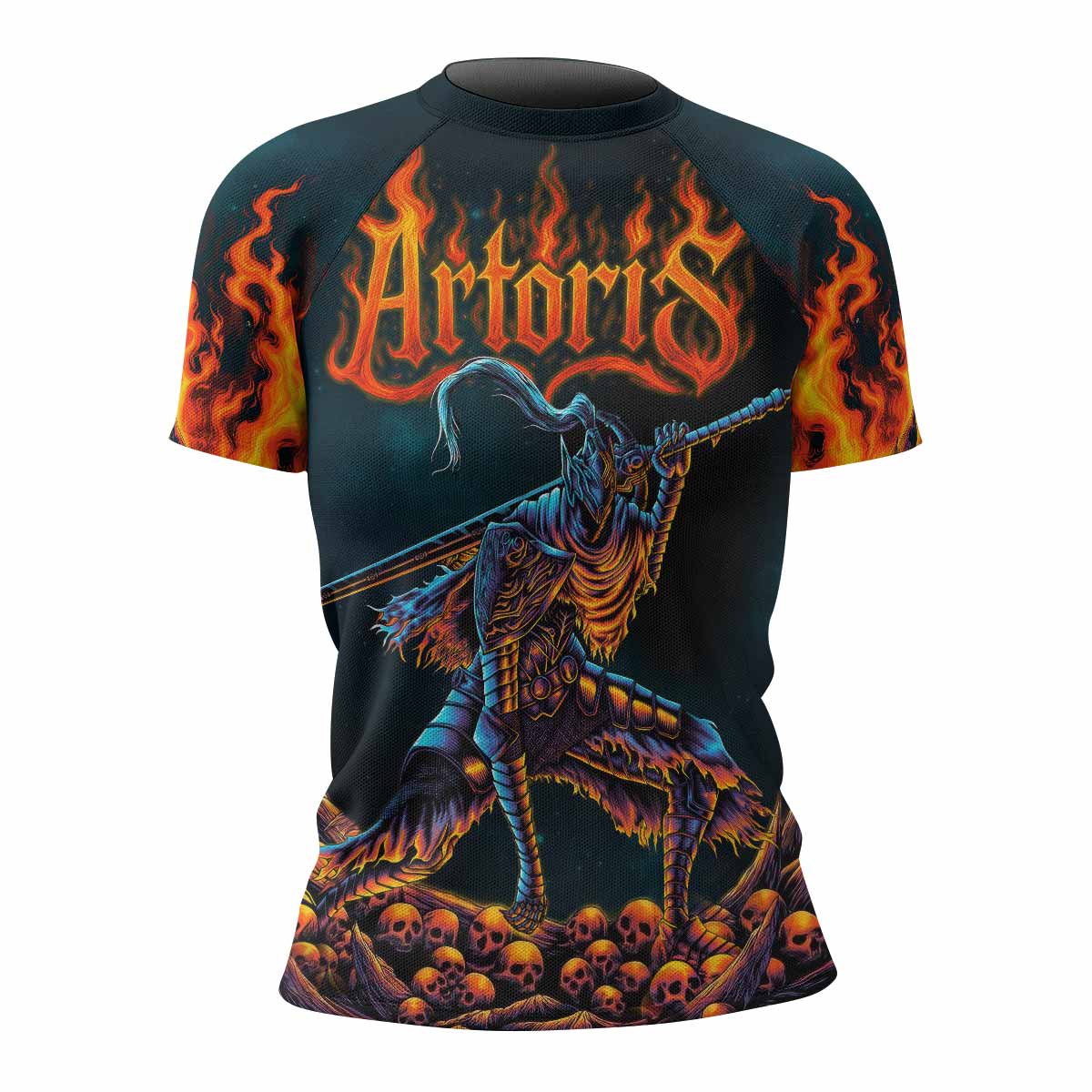Infernal Artorias Women's Rash Guard Short Sleeve - front view mockup 