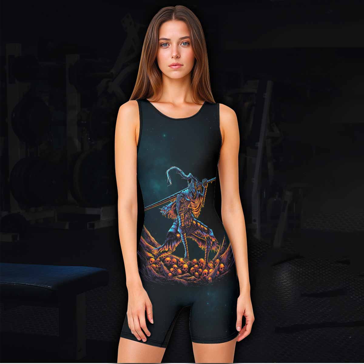 Infernal Artorias Wrestling Singlet - women's lifestyle view