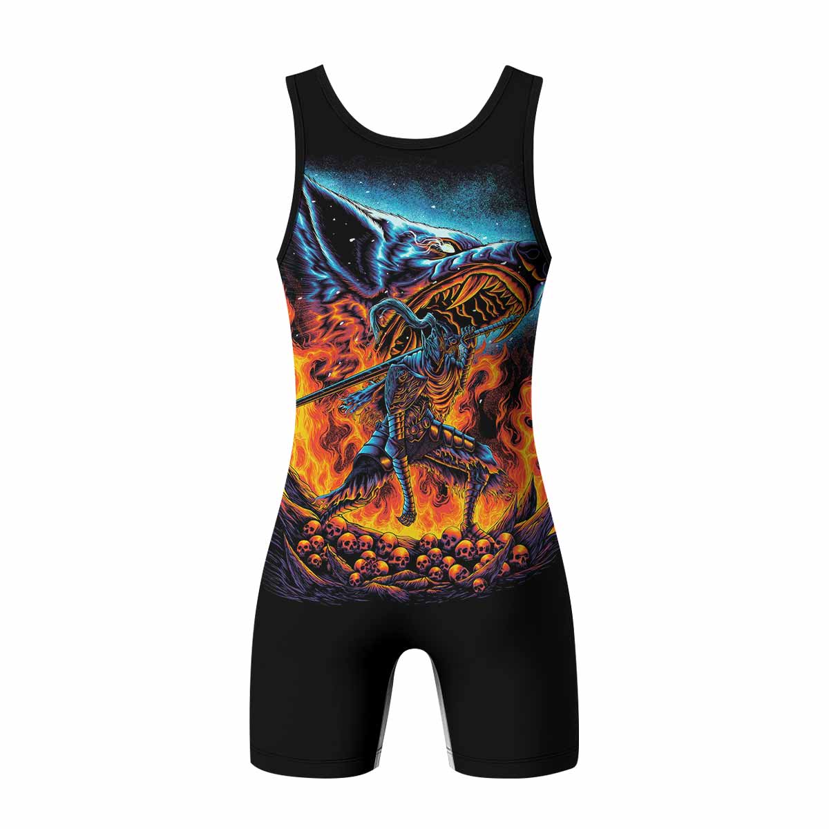 Infernal Artorias Wrestling Singlet - back view mockup 