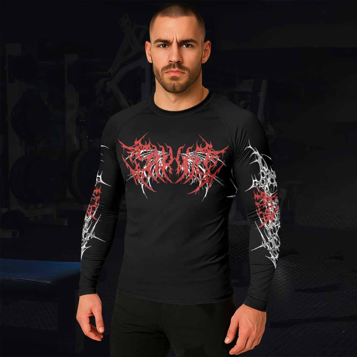 Infernal Spines Men's Rash Guard Long Sleeve - lifestyle view