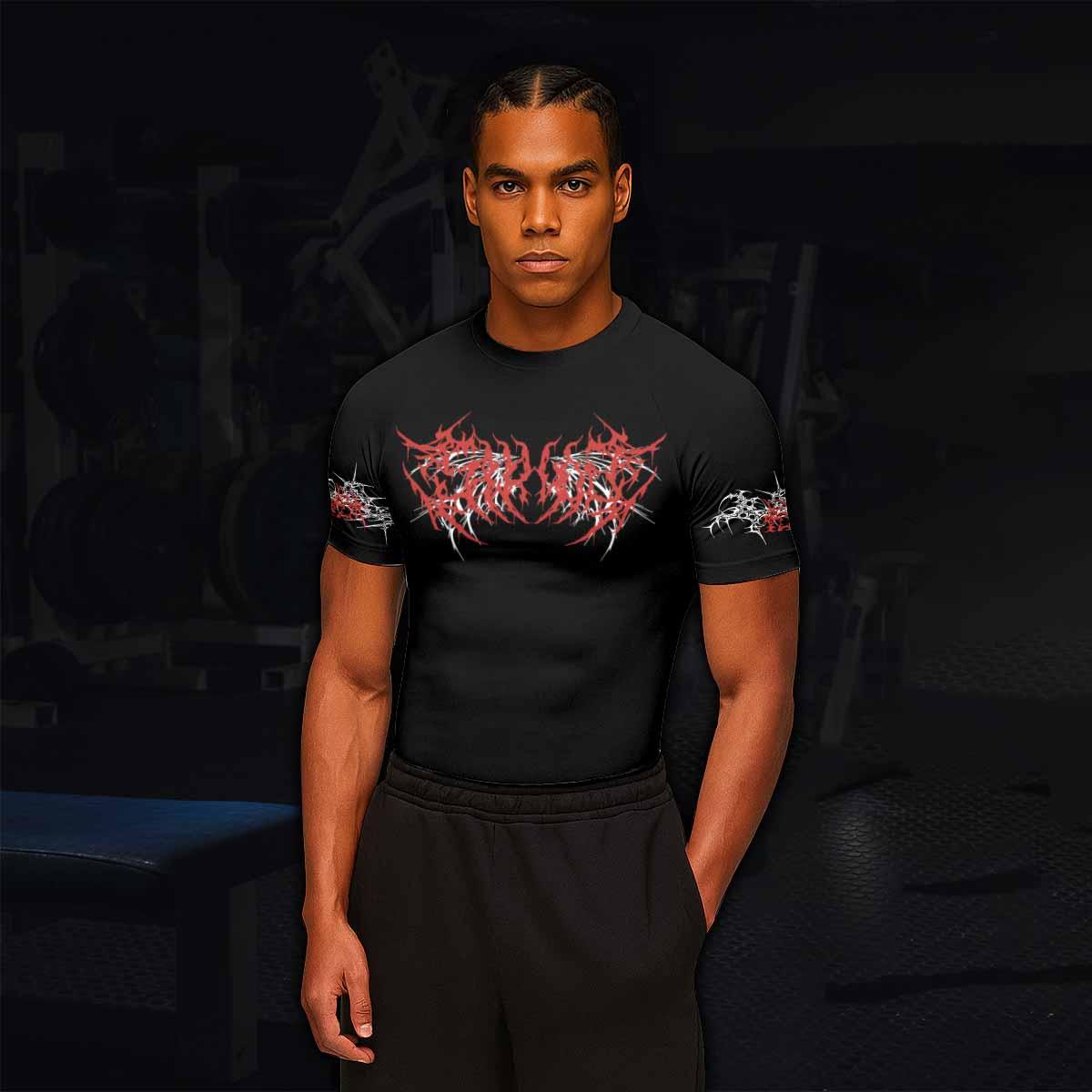 Infernal Spines Men's Rash Guard Short Sleeve - lifestyle view