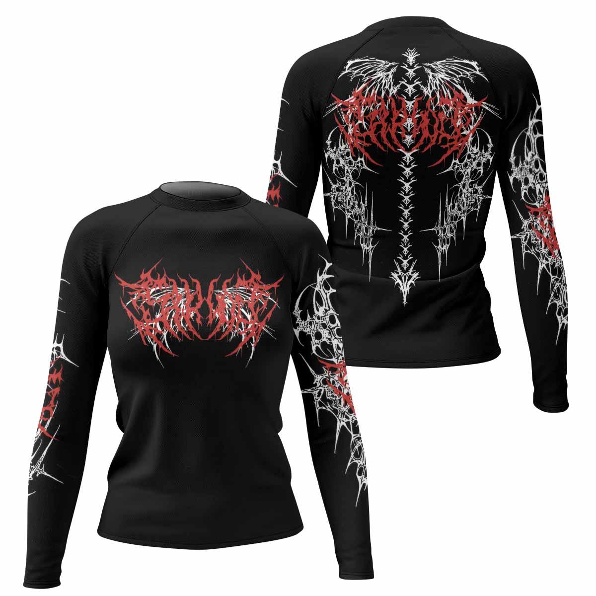 Infernal Spines Women's Rash Guard Long Sleeve - front and back view