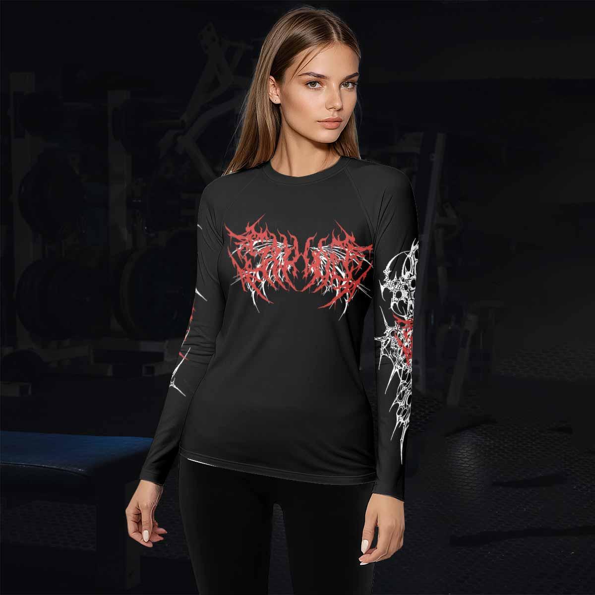 Infernal Spines Women's Rash Guard Long Sleeve - lifestyle view
