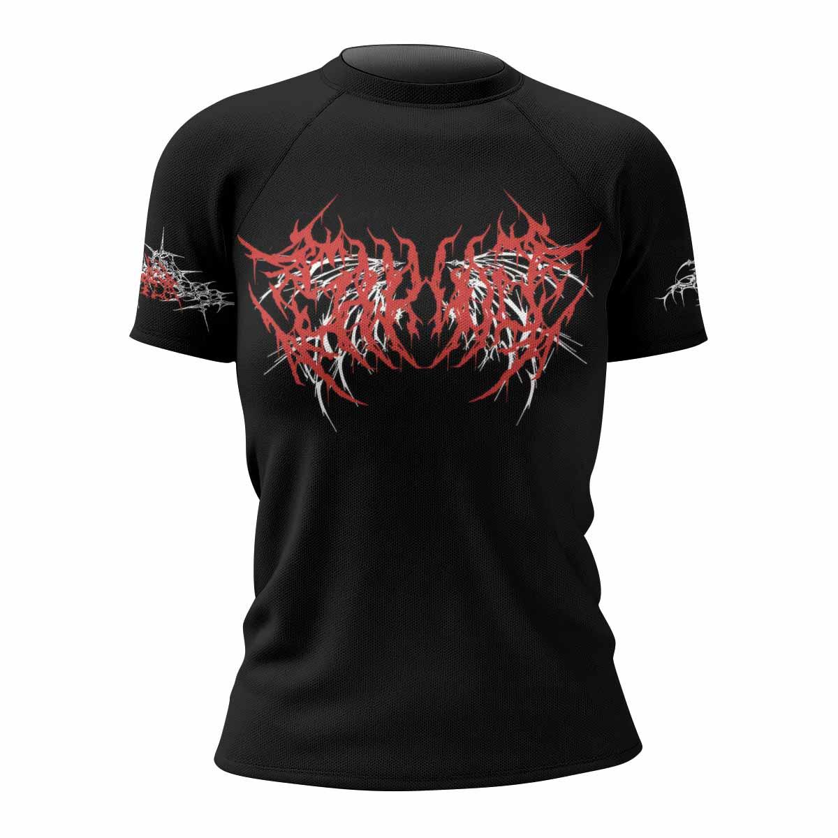 Infernal Spines Women's Rash Guard Short Sleeve - front view mockup