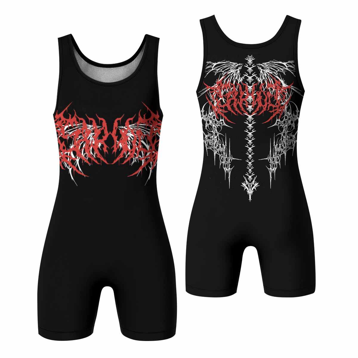Infernal Spines Wrestling Singlet - front and back view