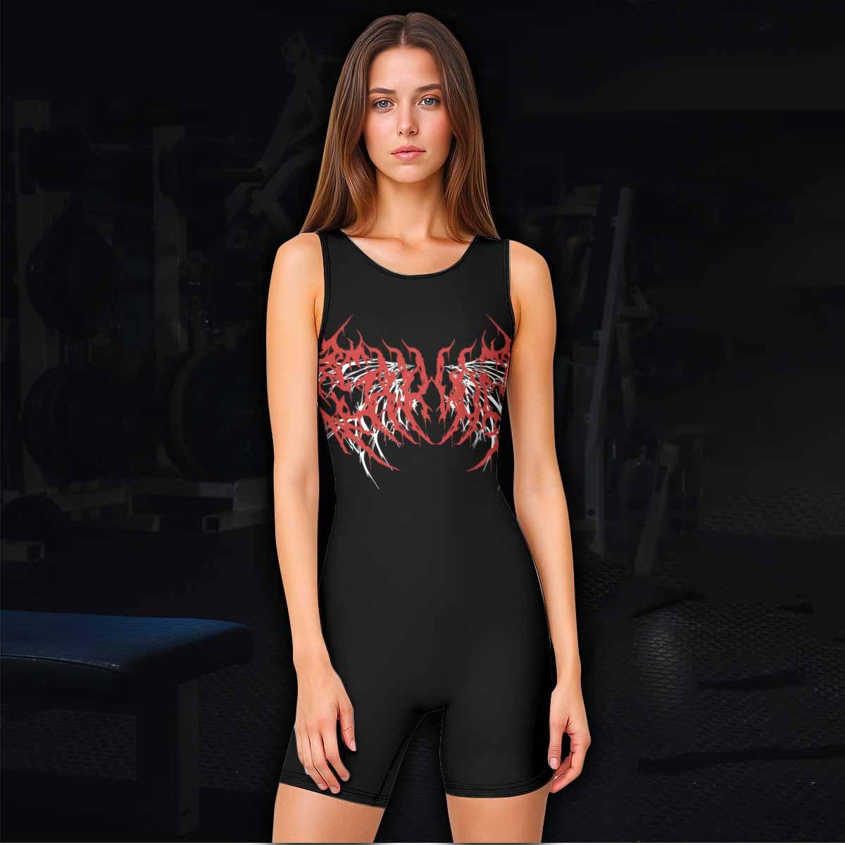 Infernal Spines Wrestling Singlet - women's lifestyle view