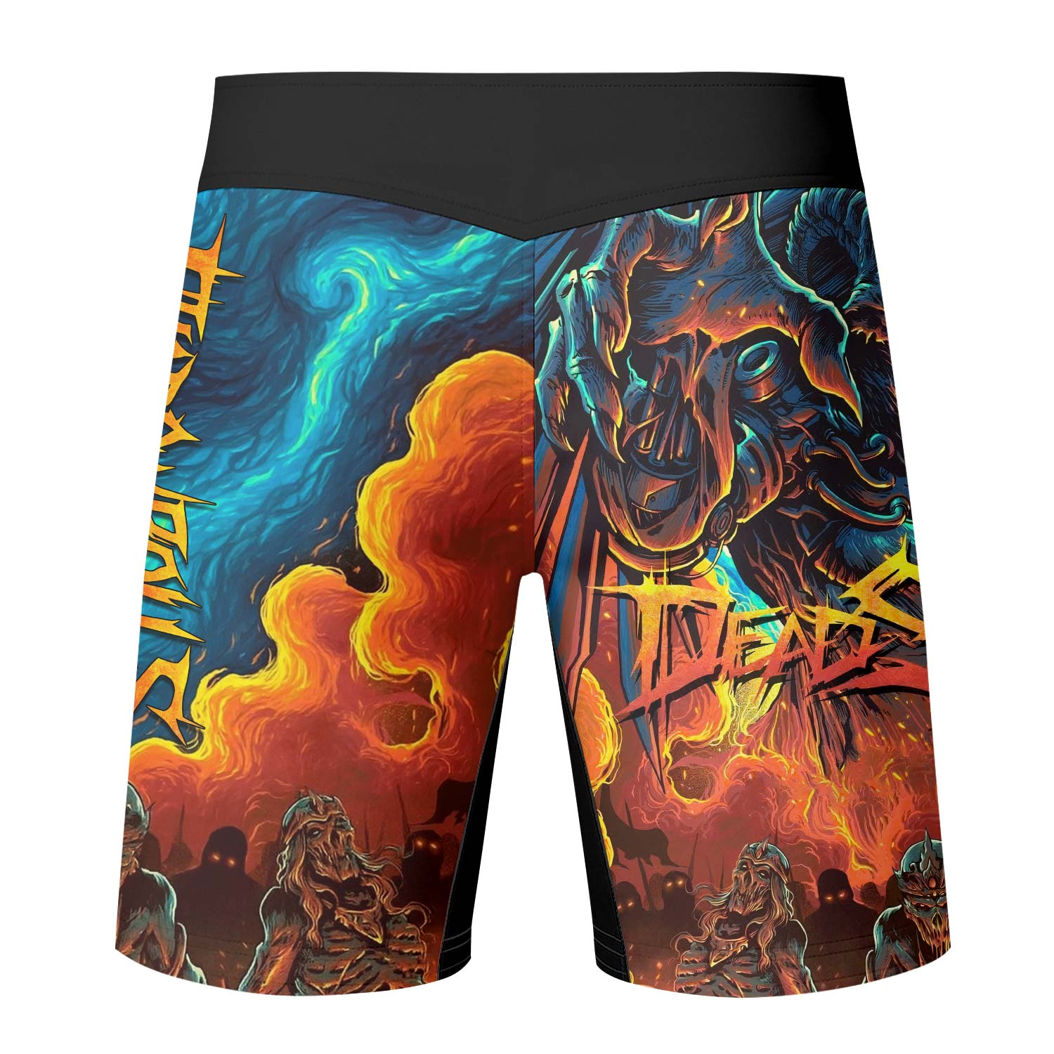Infernal Squad Fight Shorts – back view mockup
