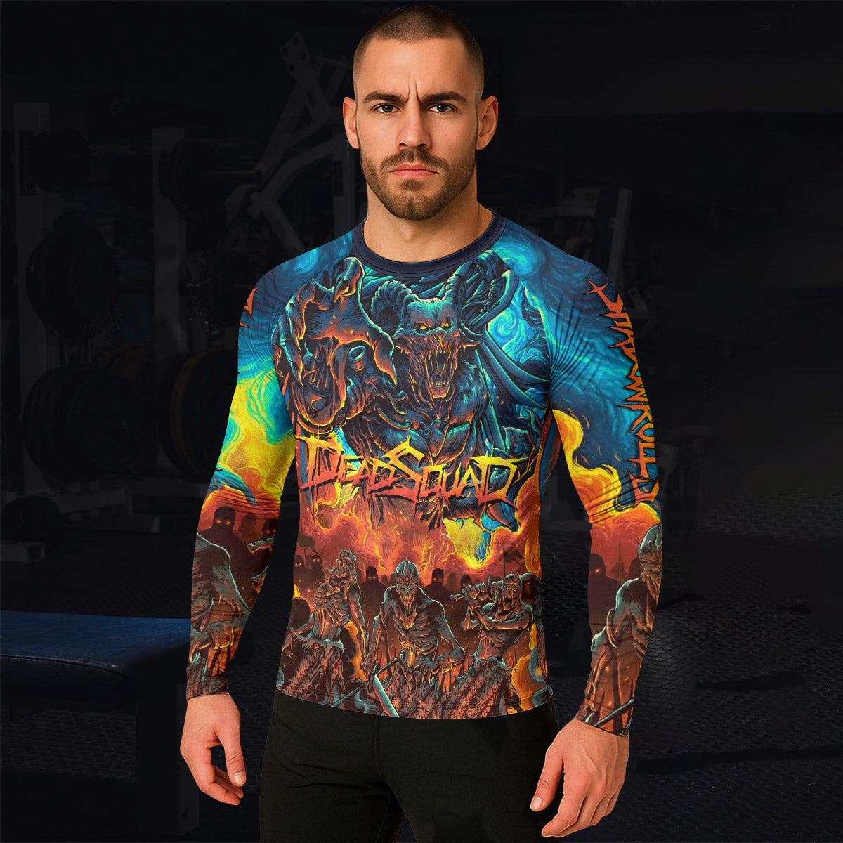 Infernal Squad Men's Rash Guard Long Sleeve – lifestyle view