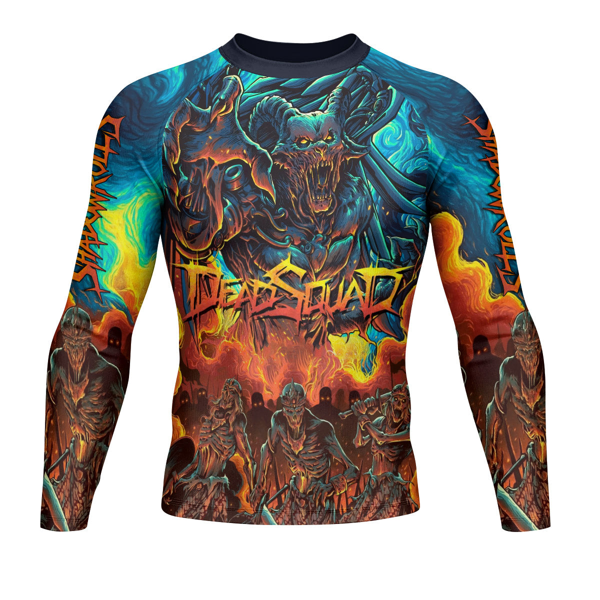 Infernal Squad Men's Rash Guard Long Sleeve – front view mockup 
