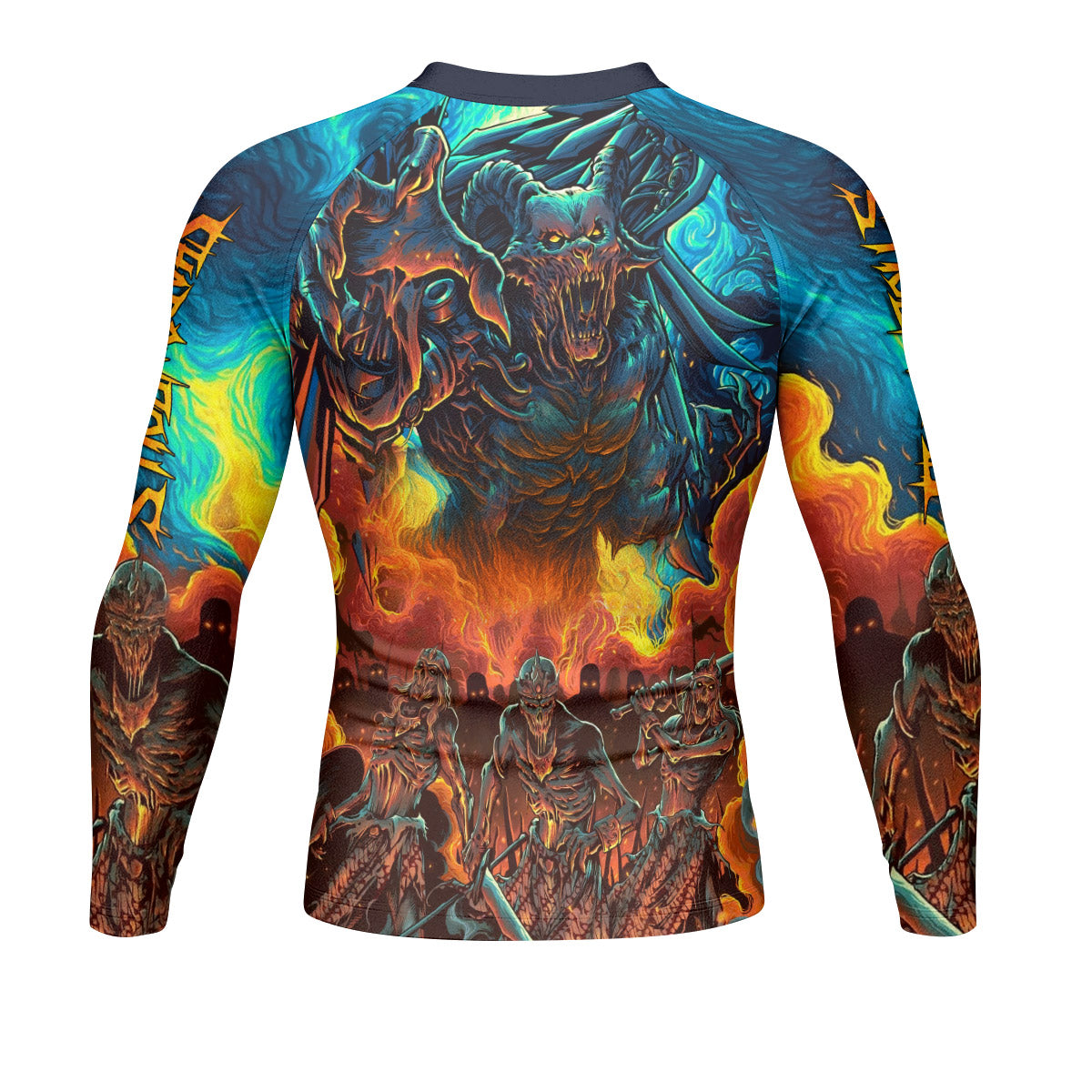 Infernal Squad Men's Rash Guard Long Sleeve – back view mockup 