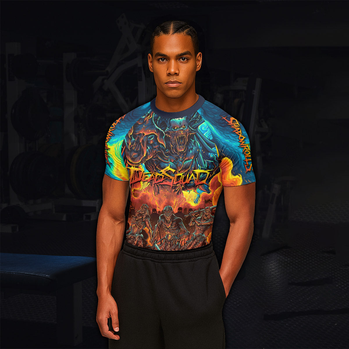 Infernal Squad Men's Rash Guard Short Sleeve – lifestyle view