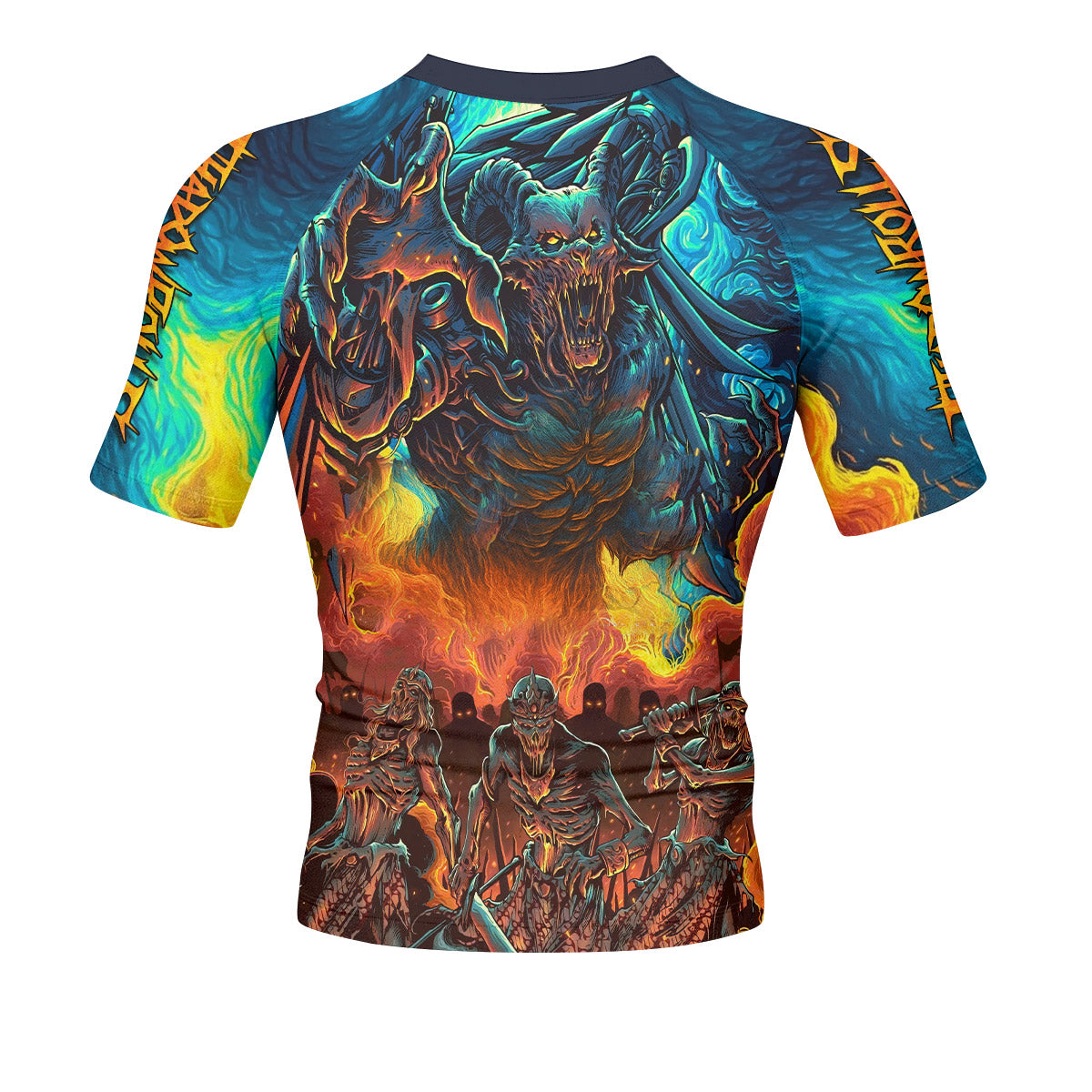 Infernal Squad Men's Rash Guard Short Sleeve – back view mockup 