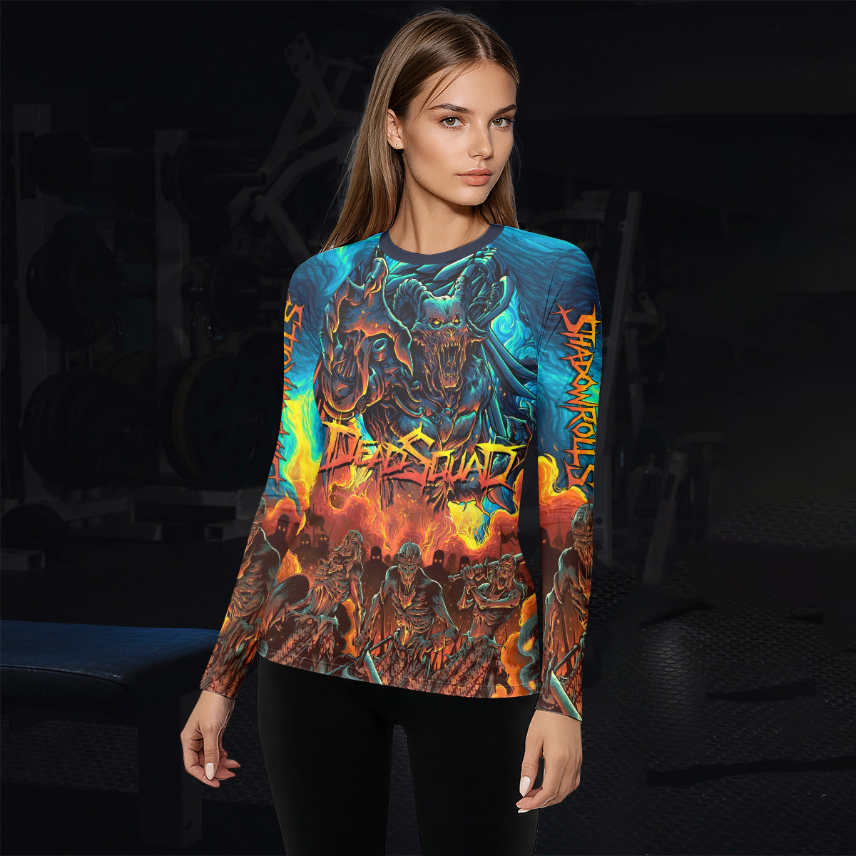 Infernal Squad Women's Rash Guard Long Sleeve – lifestyle view