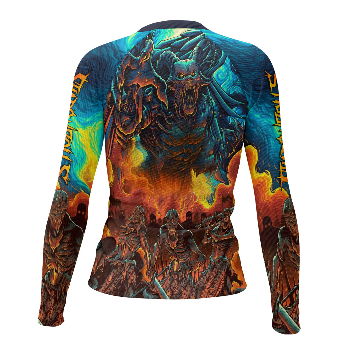 Infernal Squad Women's Rash Guard Long Sleeve – back view mockup 