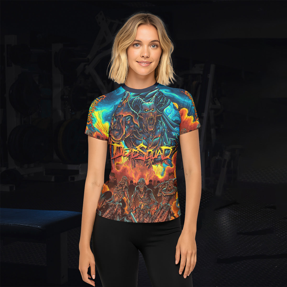 Infernal Squad Women's Rash Guard Short Sleeve – lifestyle view