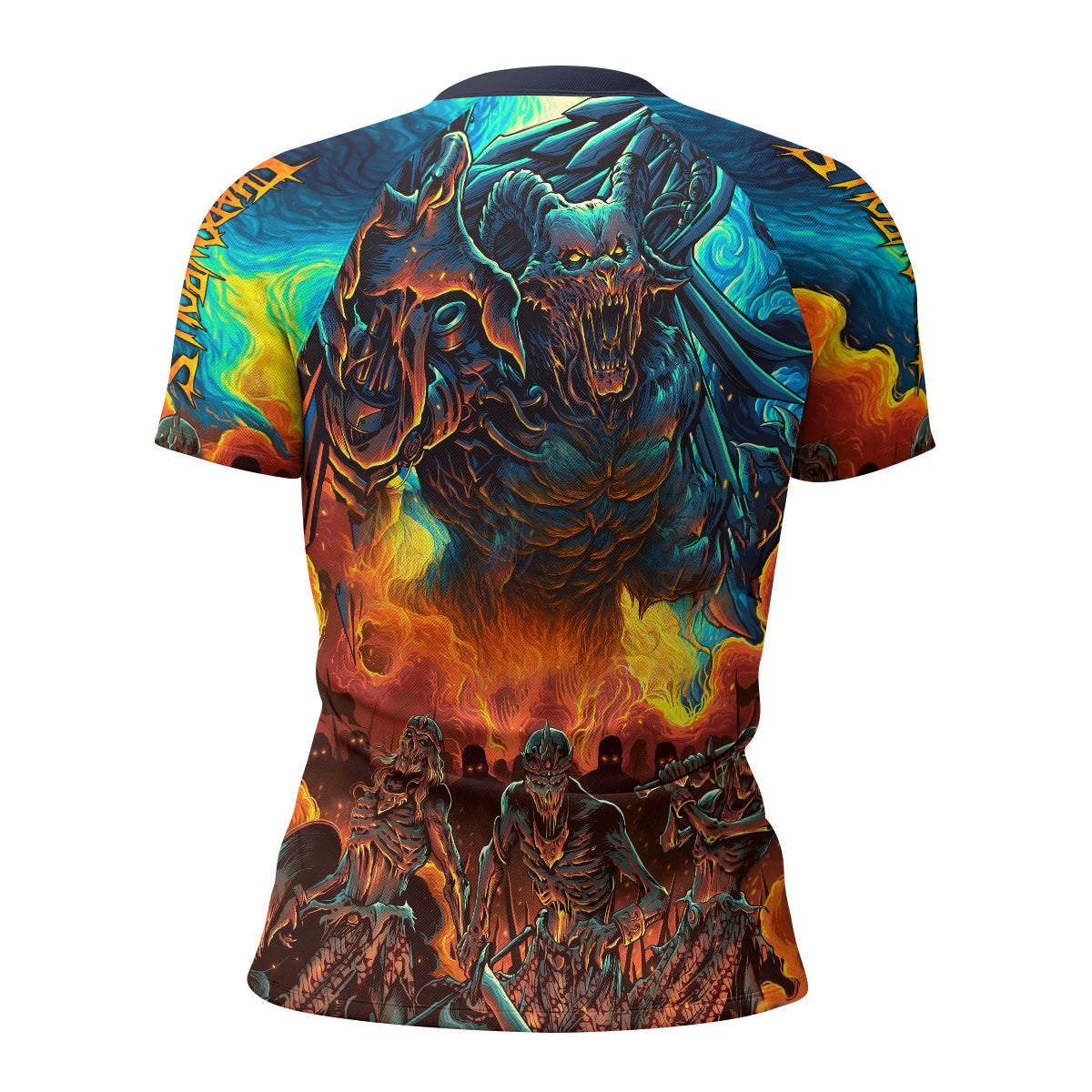 Infernal Squad Women's Rash Guard Short Sleeve – back view mockup 