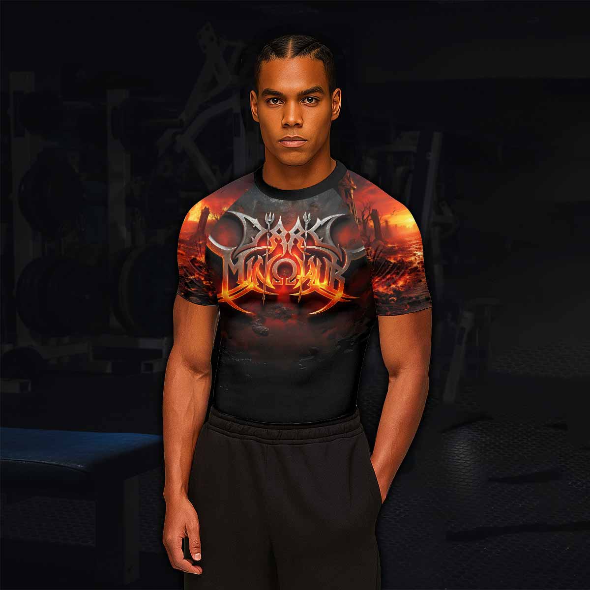 Inferno Minotaur Men's Rash Guard Short Sleeve - lifestyle view