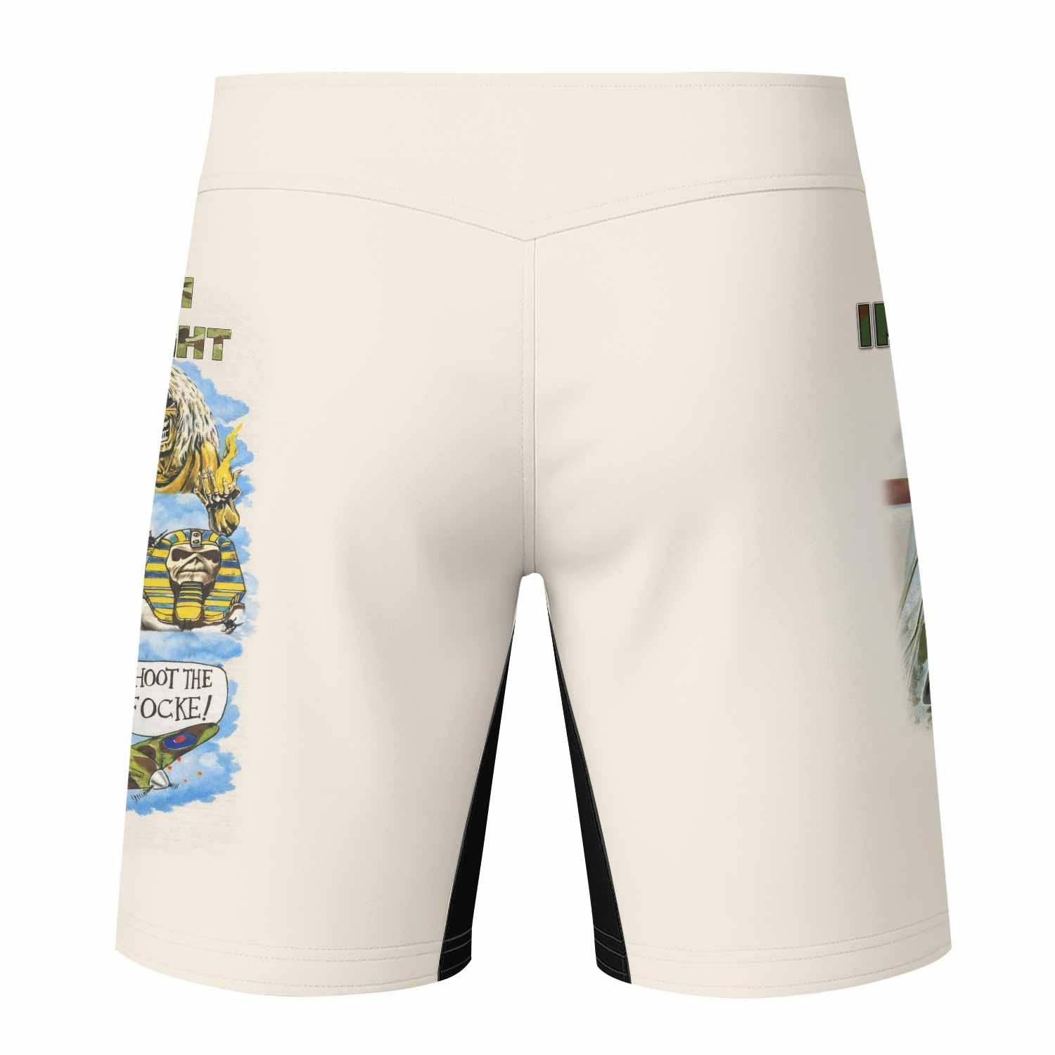 Iron Maiden Aces High Chokes Tight Fight Shorts - back view mockup