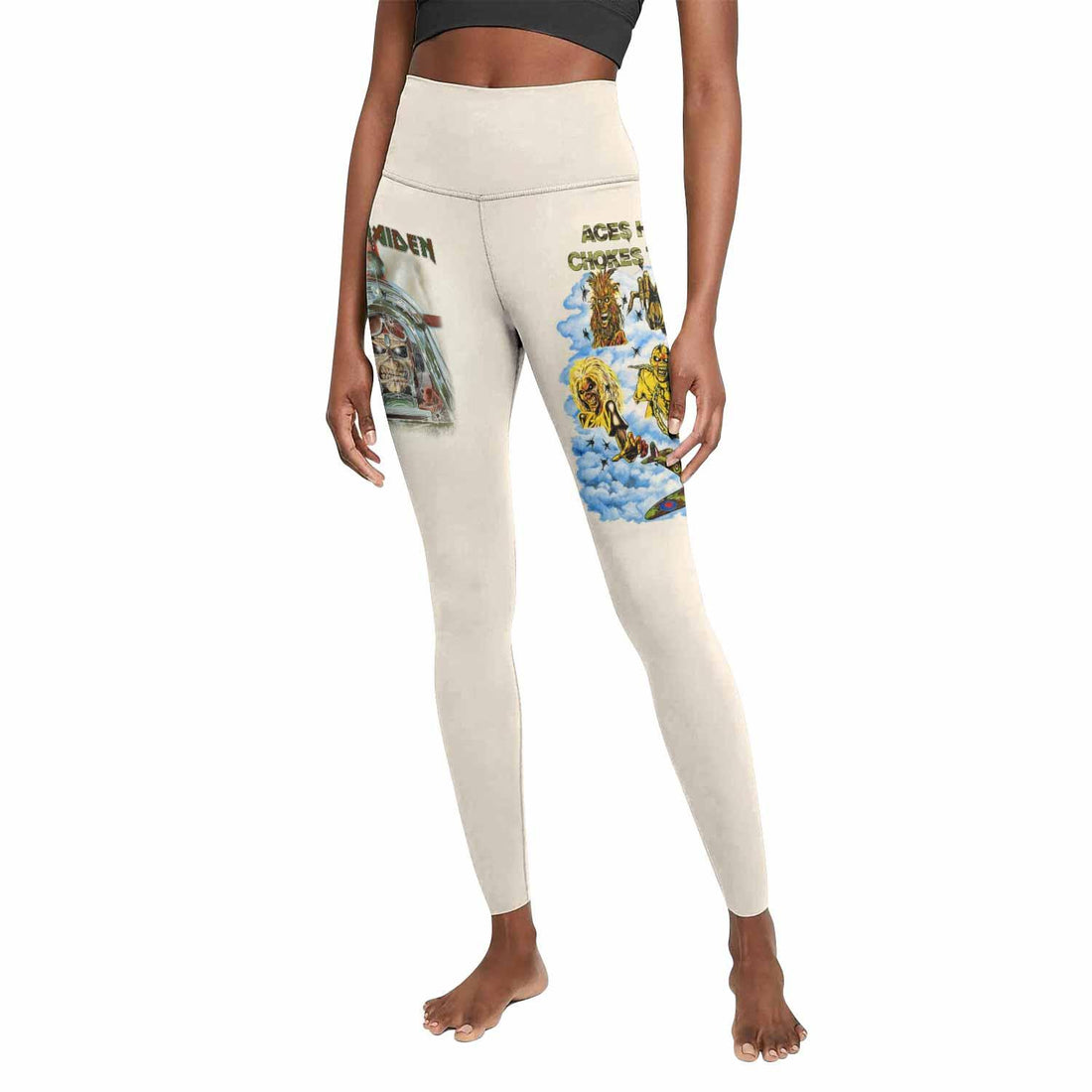 Iron Maiden Aces High Chokes Tight Women's Leggings - front and back view