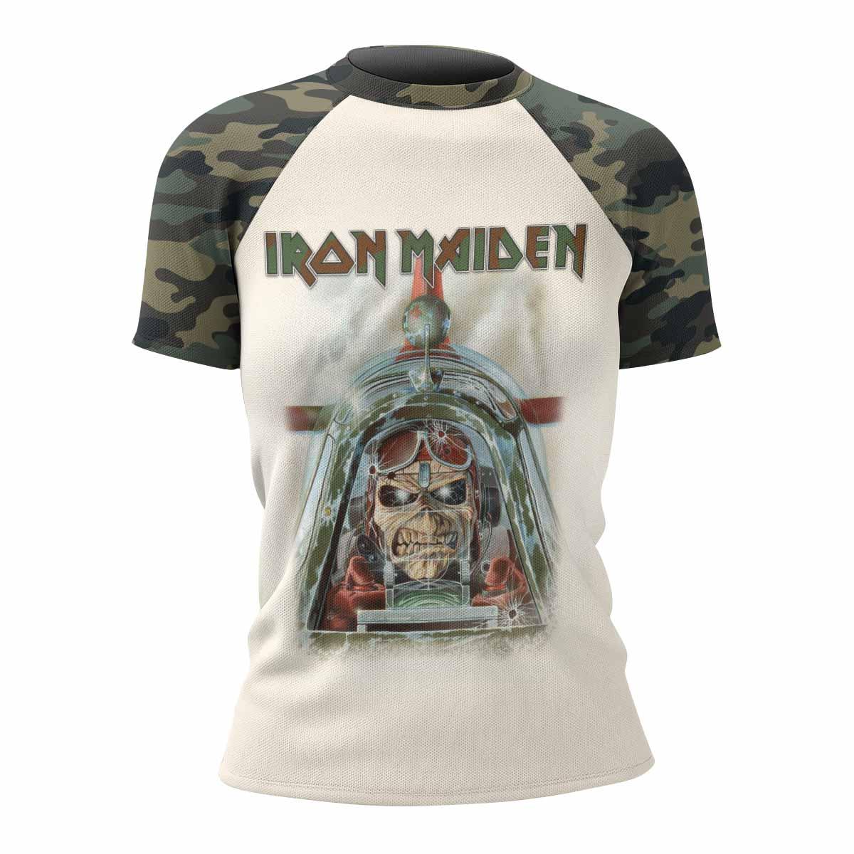 Iron Maiden Aces High Chokes Tight Women's Rash Guard Short Sleeve - front view mockup
