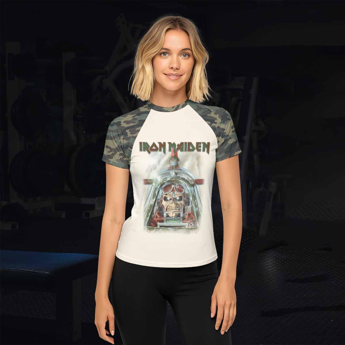 Iron Maiden Aces High Chokes Tight Women's Rash Guard Short Sleeve - lifestyle view