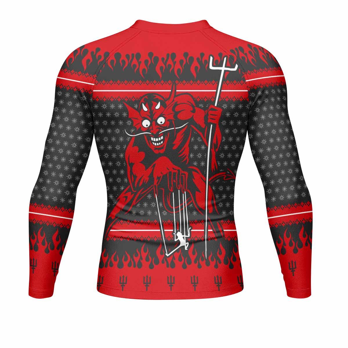 Iron Maiden Devil Men's Rash Guard Long Sleeve - back view mockup