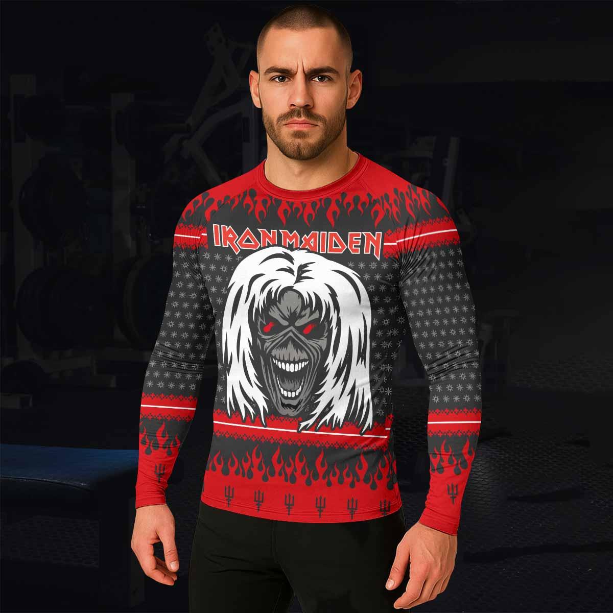 Iron Maiden Devil Men's Rash Guard Long Sleeve - lifestyle view