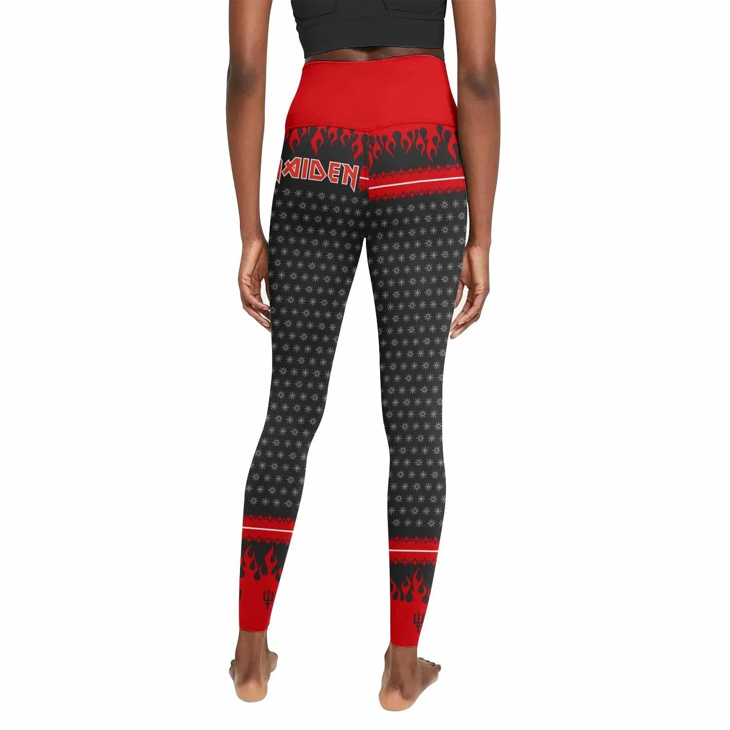 Iron Maiden Devil Women's Leggings - back view mockup