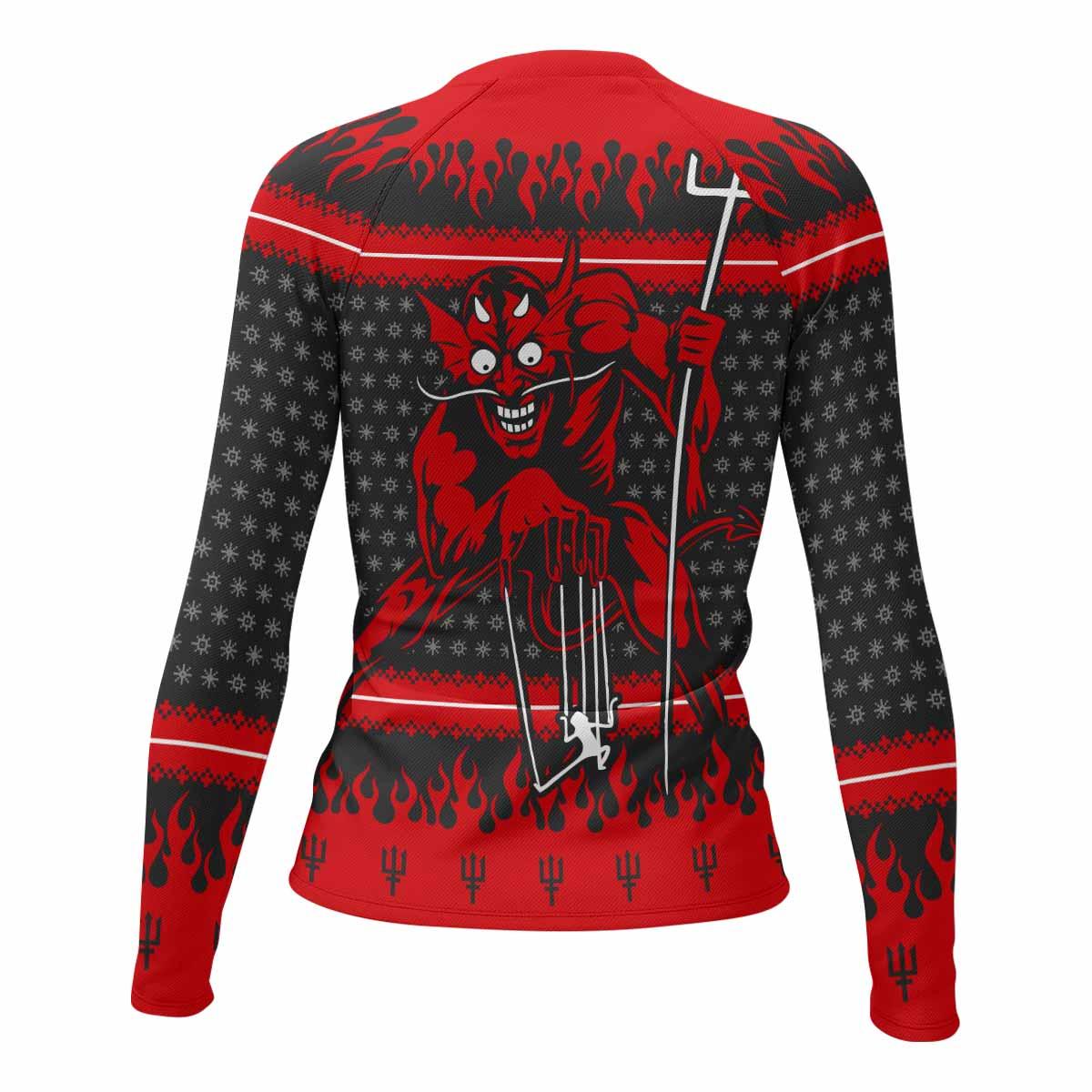 Iron Maiden Devil Women's Rash Guard Long Sleeve - back view mockup