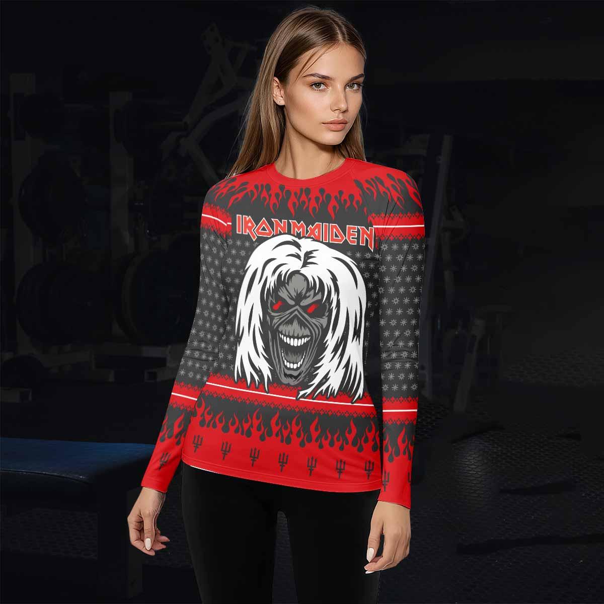 Iron Maiden Devil Women's Rash Guard Long Sleeve - lifestyle view