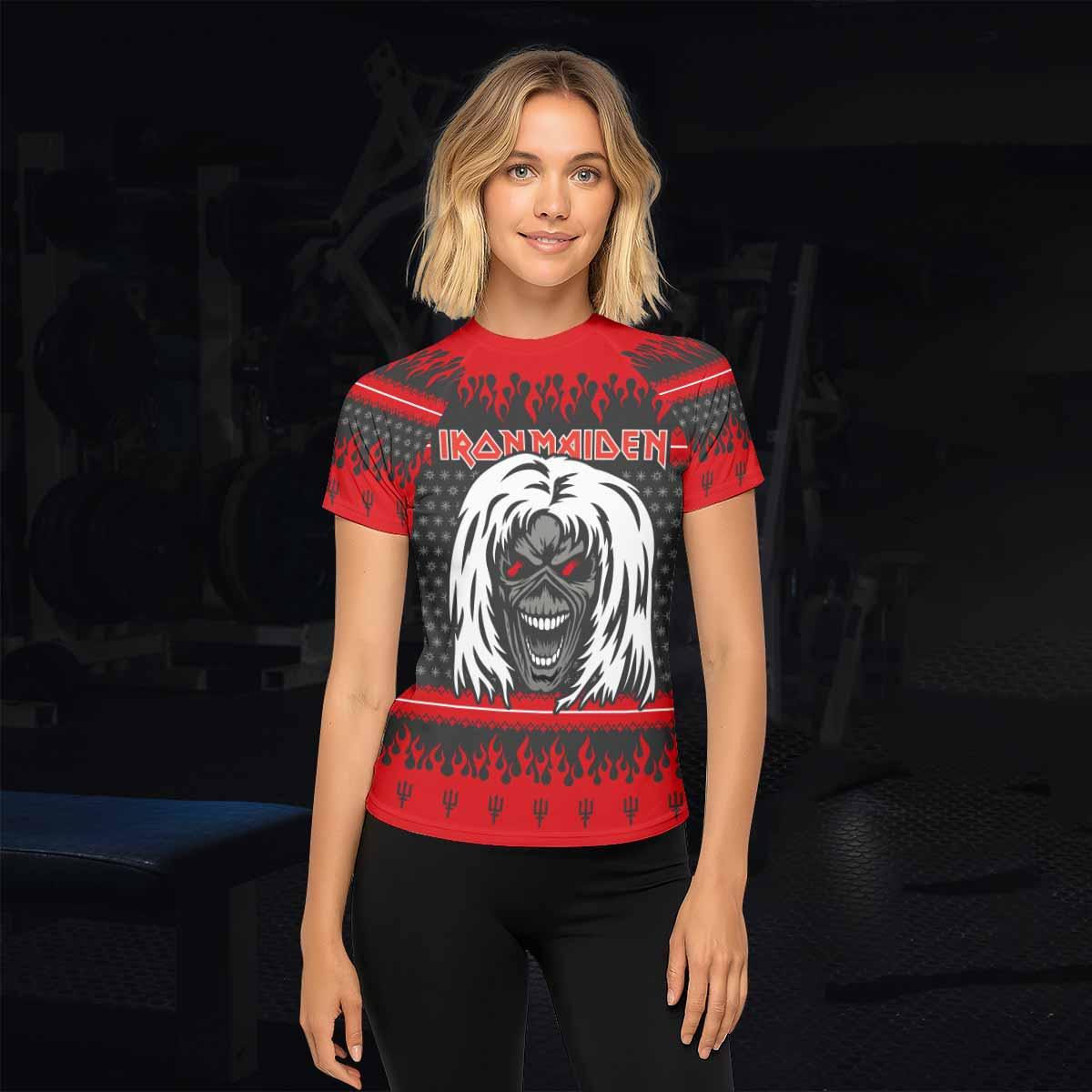 Iron Maiden Devil Women's Rash Guard Short Sleeve - lifestyle view