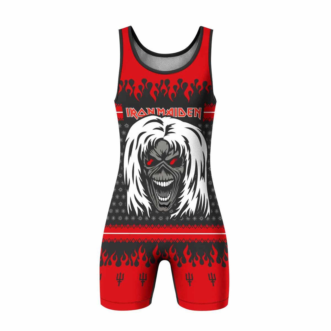Iron Maiden Devil Wrestling Singlet - front and back view