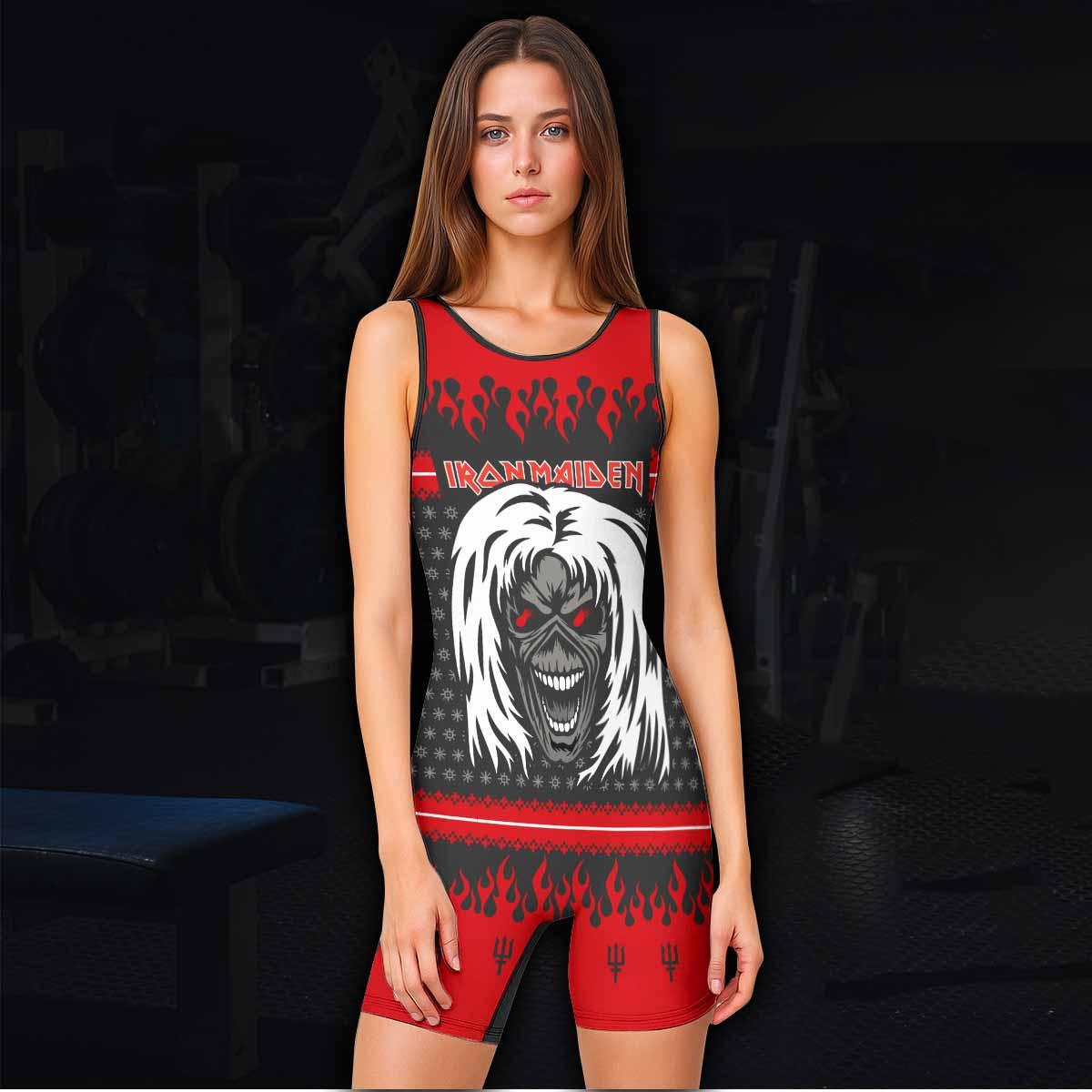 Iron Maiden Devil Wrestling Singlet - women's lifestyle view