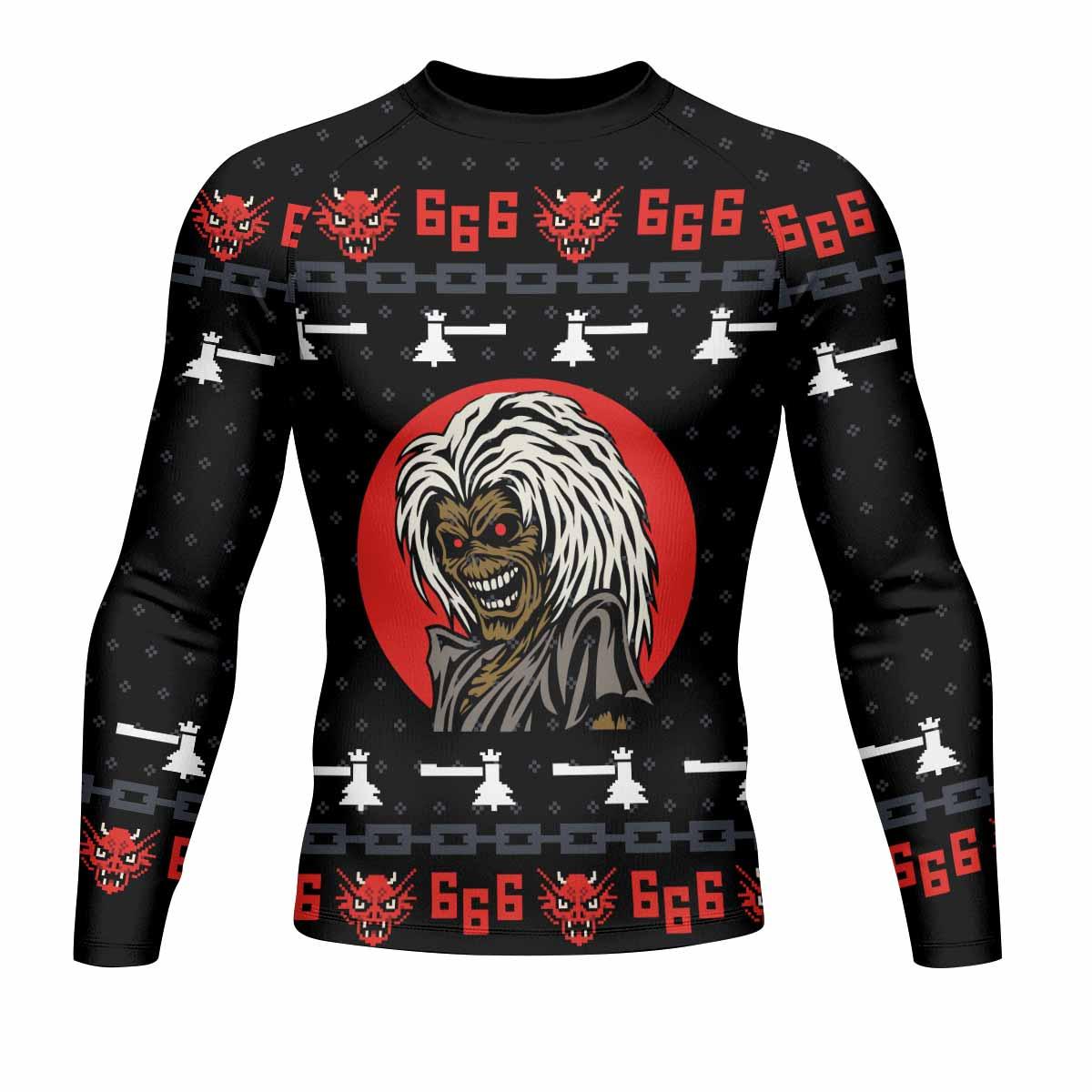 Iron Maiden Men's Rash Guard Long Sleeve - front view mockup