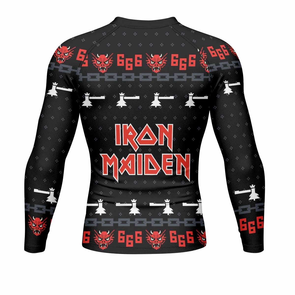 Iron Maiden Men's Rash Guard Long Sleeve - back view mockup