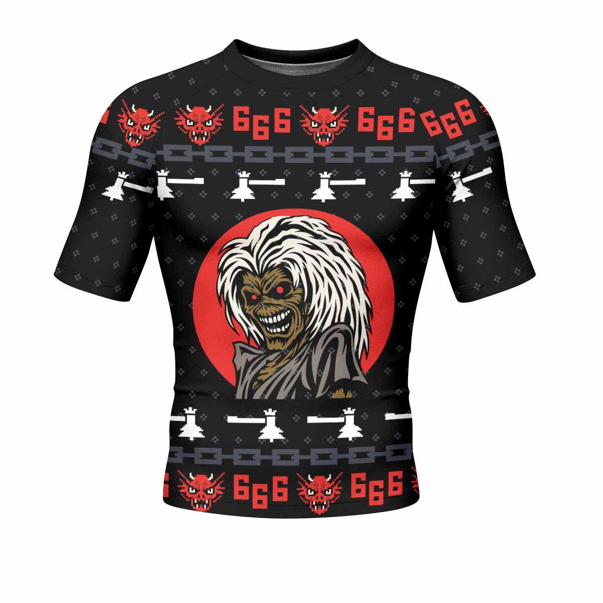 Iron Maiden Men's Rash Guard Short Sleeve - front view mockup