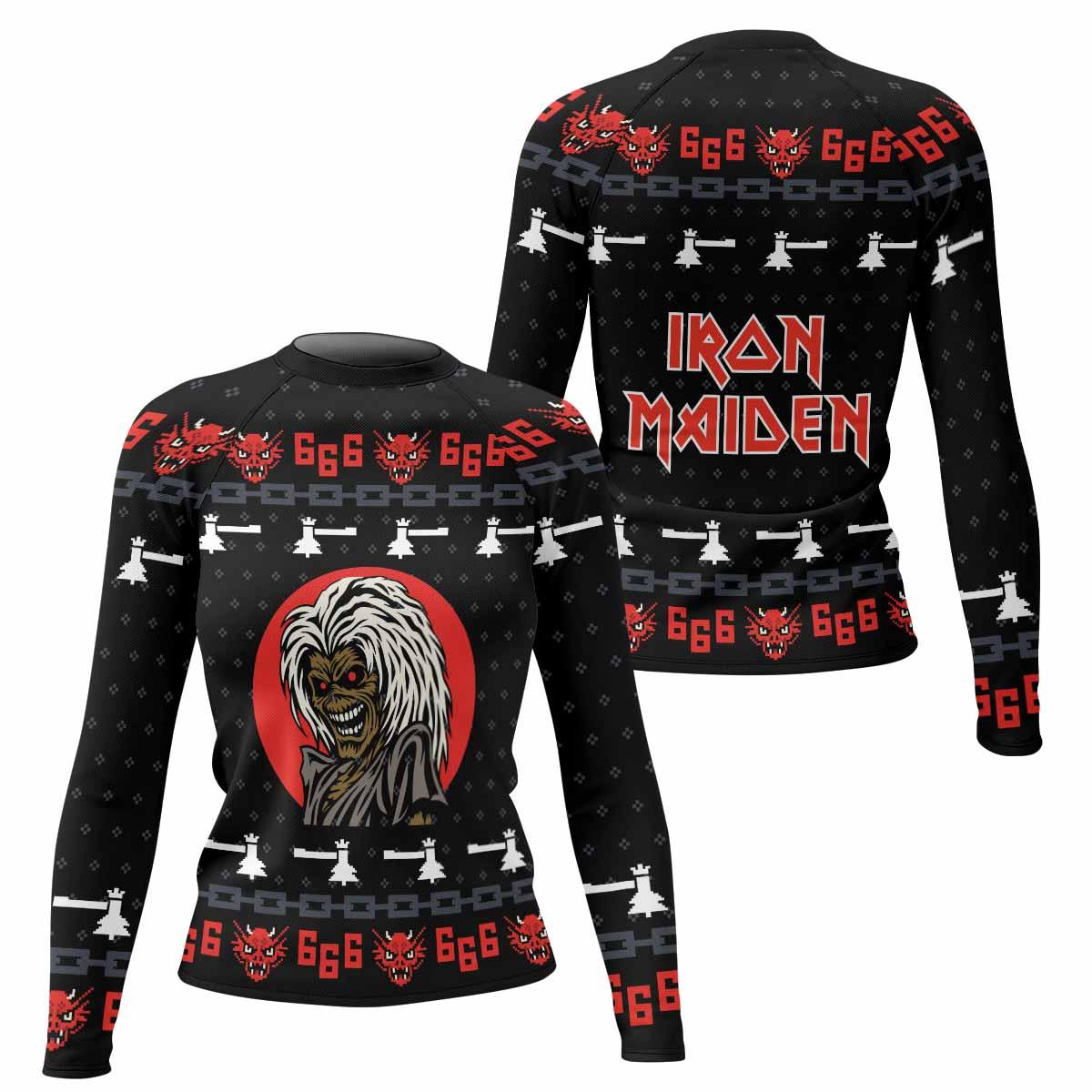 Iron Maiden Women's Rash Guard Long Sleeve - front and back view