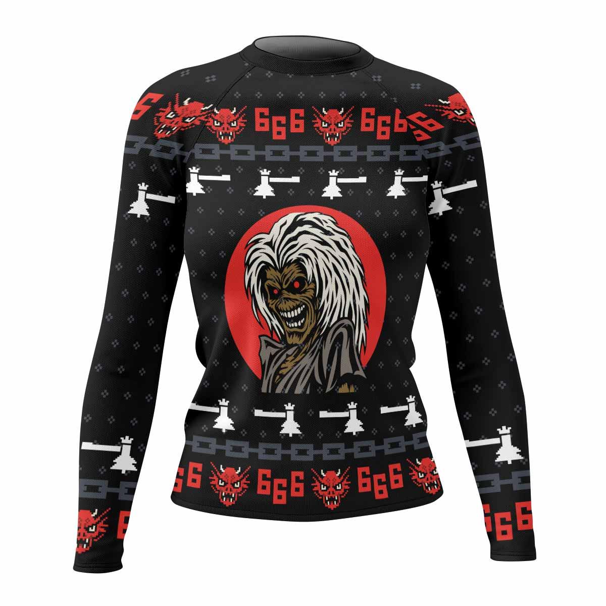 Iron Maiden Women's Rash Guard Long Sleeve - front view mockup