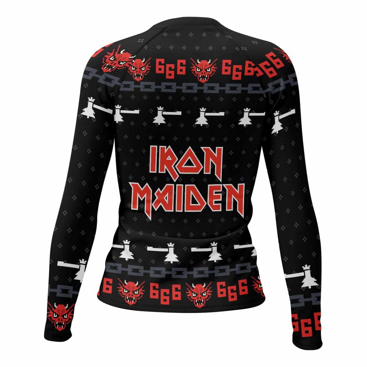Iron Maiden Women's Rash Guard Long Sleeve - back view mockup